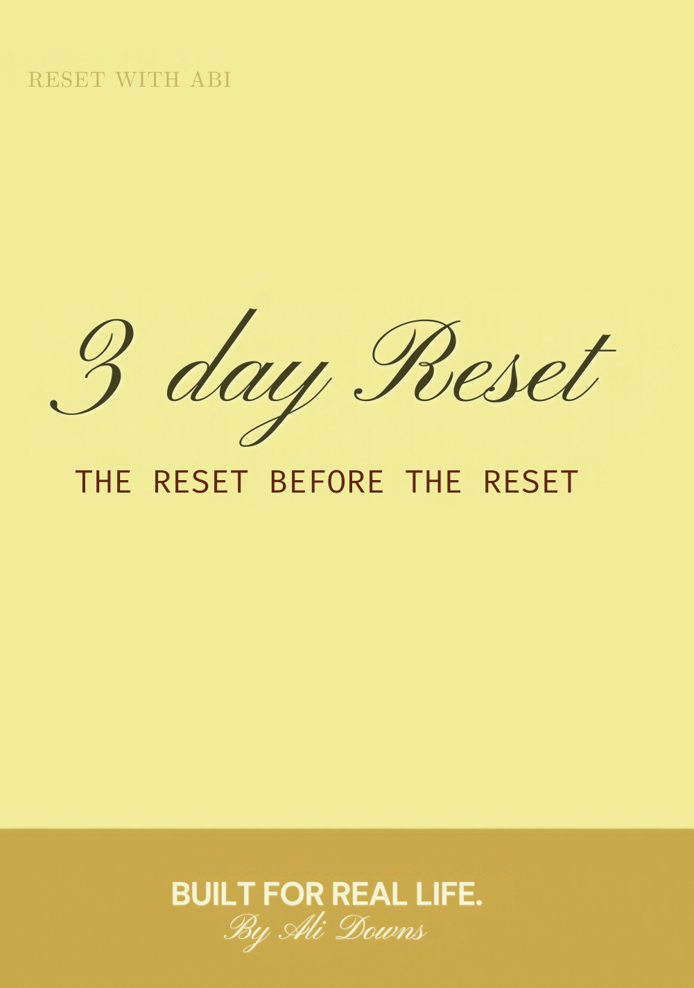 The 3-Day Reset by Abi Downs programme cover